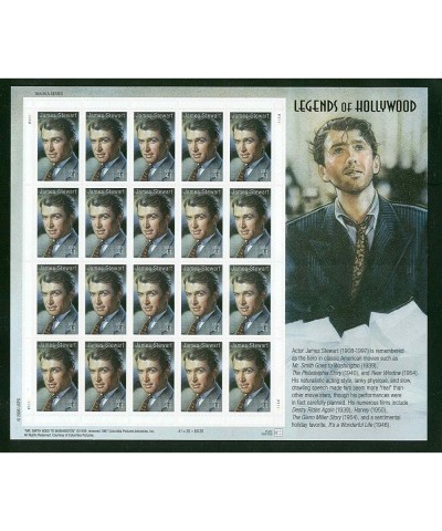 James (Jimmy) Stewart: Legends of Hollywood Full Sheet of 20 x 41 Cent Stamps USA 2007 Scott 4197 $19.91 Collectible Postage ...