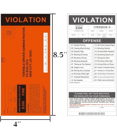 Fake Parking Tickets for Pranks 50 Pcs Double-Sided Printing Joke Pranks for Funny Kit Gag Adult Joke Parking Safety Car Cita...