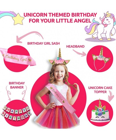 Unicorn Party Supplies Set - Serves 24 - Including Birthday Banner Large Tablecloth Plates Cups Napkins Straws Headband Sash ...