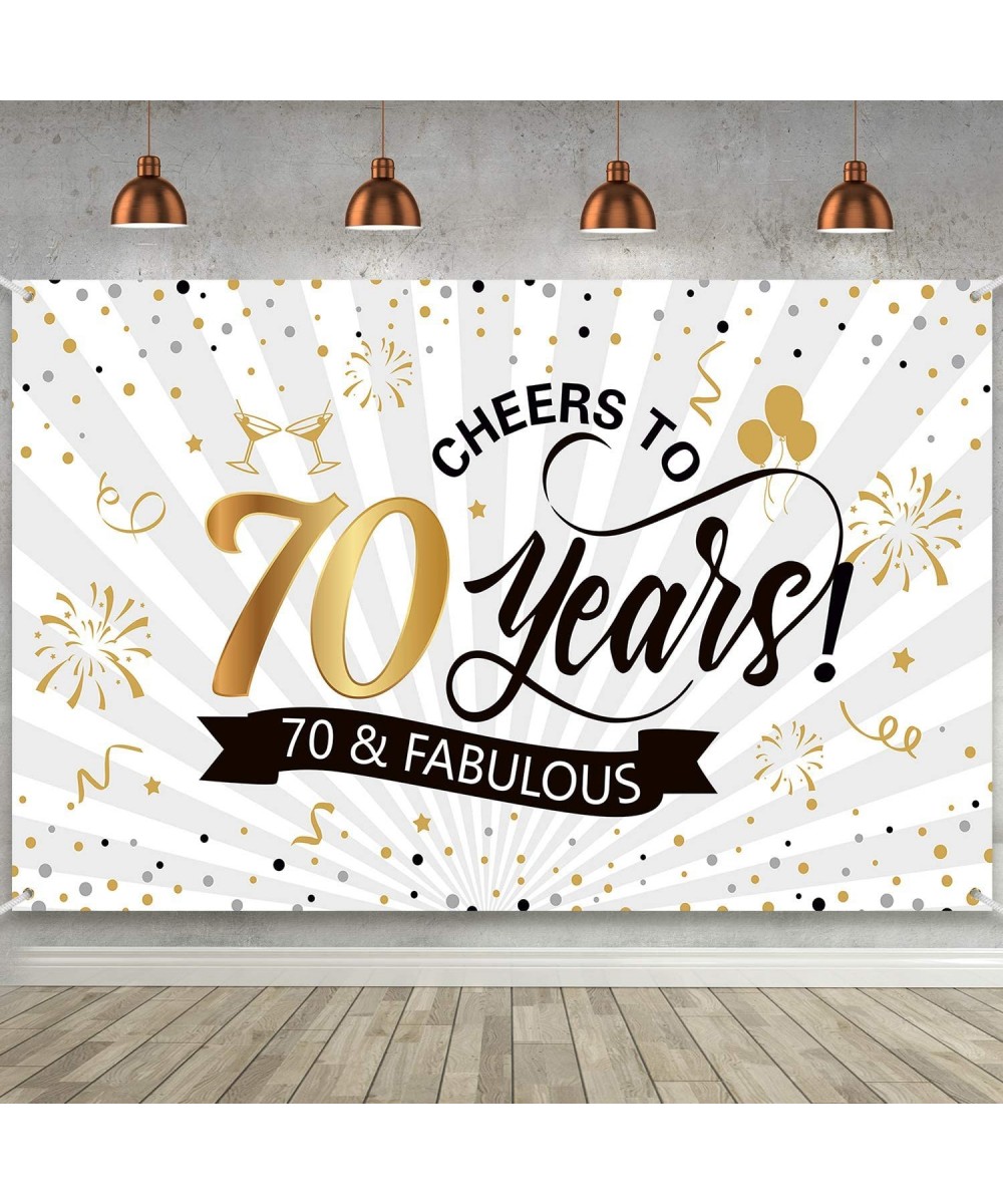 Happy 70th Birthday Backdrop Background Banner Large Men Women 70th Anniversary Backdrop Photo Booth Cheers to 70 Years Banne...