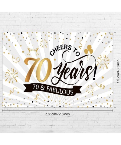 Happy 70th Birthday Backdrop Background Banner Large Men Women 70th Anniversary Backdrop Photo Booth Cheers to 70 Years Banne...