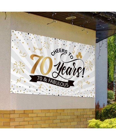 Happy 70th Birthday Backdrop Background Banner Large Men Women 70th Anniversary Backdrop Photo Booth Cheers to 70 Years Banne...