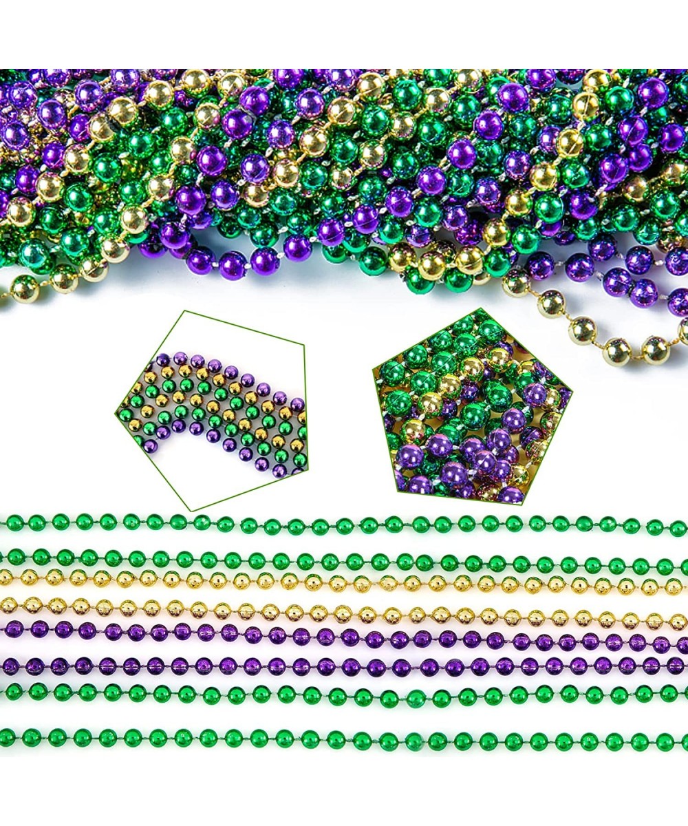 Mardi Gras Beads Necklace 12pcs Mardi Gras Bead Necklaces 33" Inch Purple Gold Green for Mardi Gras Party Disco Saint Patrick...