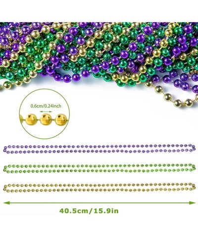 Mardi Gras Beads Necklace 12pcs Mardi Gras Bead Necklaces 33" Inch Purple Gold Green for Mardi Gras Party Disco Saint Patrick...