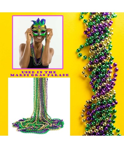 Mardi Gras Beads Necklace 12pcs Mardi Gras Bead Necklaces 33" Inch Purple Gold Green for Mardi Gras Party Disco Saint Patrick...