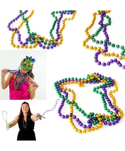 Mardi Gras Beads Necklace 12pcs Mardi Gras Bead Necklaces 33" Inch Purple Gold Green for Mardi Gras Party Disco Saint Patrick...