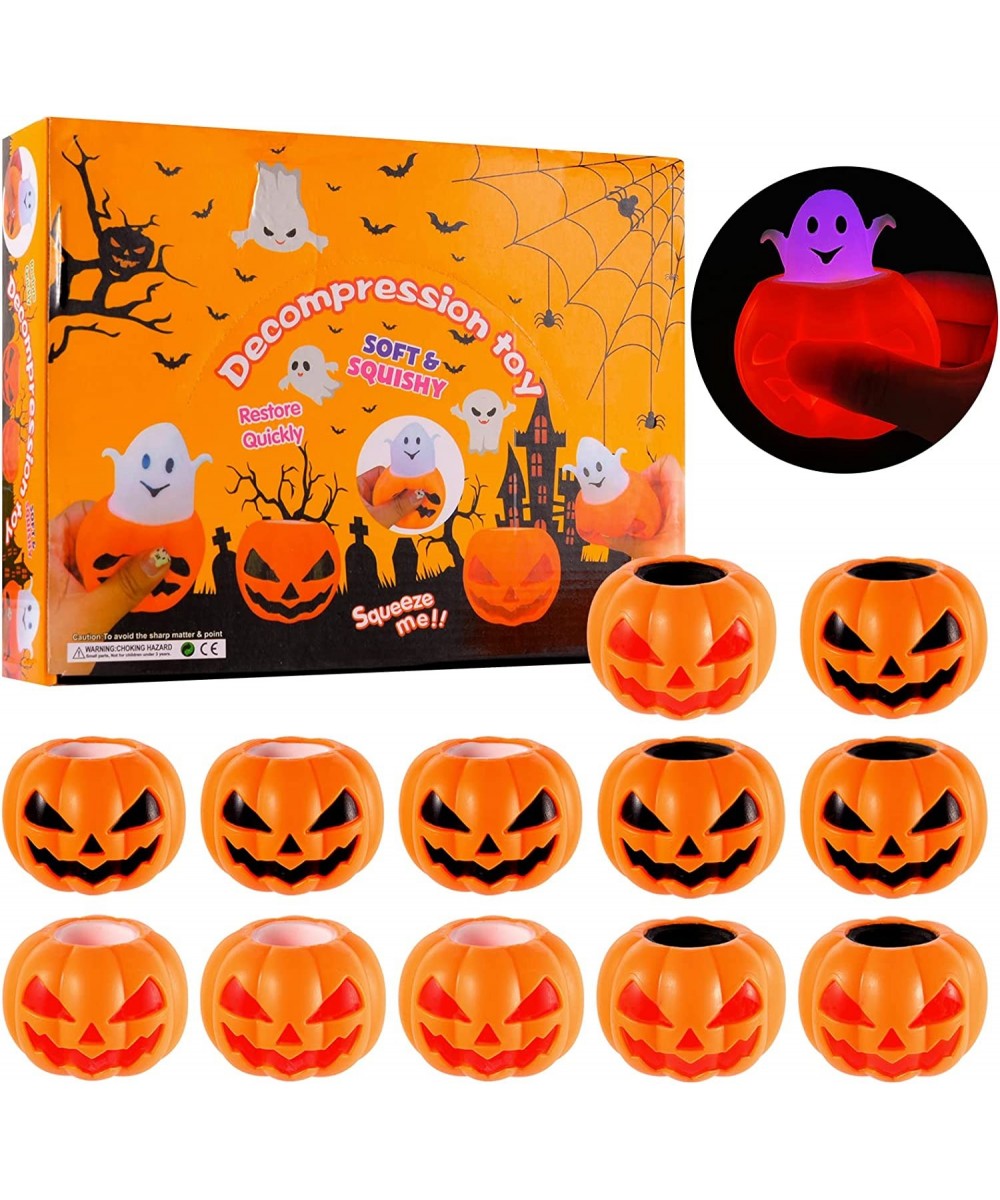 Halloween Toys 12 Packas Pumpkin Toys LED Glowing Ghost Relieve Stress Fidget Toys Pumpkin Stress Ball Halloween Party Favors...