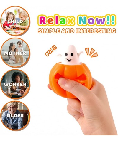 Halloween Toys 12 Packas Pumpkin Toys LED Glowing Ghost Relieve Stress Fidget Toys Pumpkin Stress Ball Halloween Party Favors...