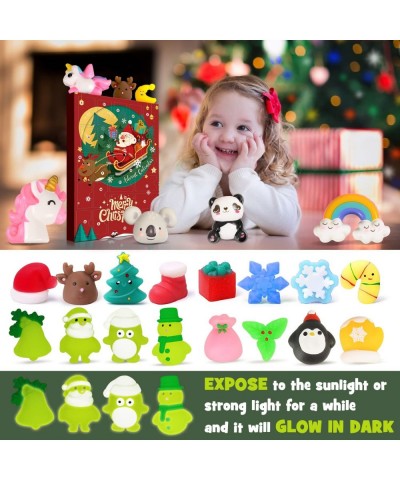 Slow-Rising Squishies Mochi Squishy Advent Calendar for Kids 2022 Christmas 24Pcs Different Cute Relief Stress Toys Glow in D...