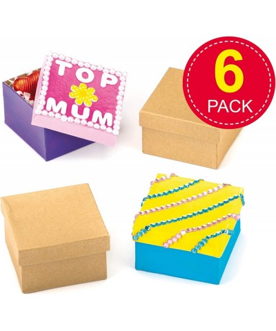 Box for Kids to Paint Decorate and Personalise for Arts and Crafts Activities (Pack of 6) 75mm x 75mm Brown $96.38 Kids' Draw...