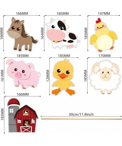 28 Pieces Farm Animal Centerpiece Cards and Sticks for Farm Theme Party Table Toppers Farm Animal Birthday Party Decoration B...