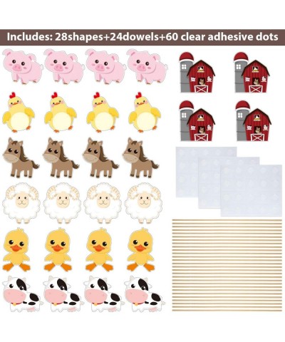 28 Pieces Farm Animal Centerpiece Cards and Sticks for Farm Theme Party Table Toppers Farm Animal Birthday Party Decoration B...