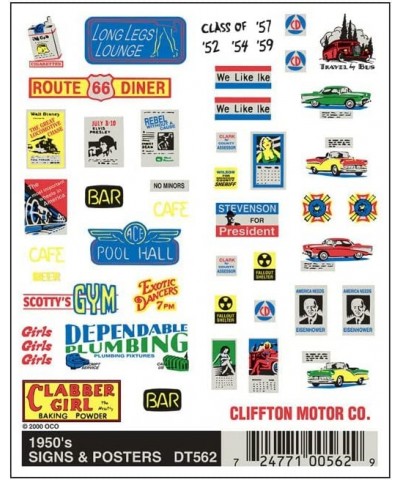 1950's Signs & Posters Dry Transfer Decals Woodland Scenics $19.14 Toy Vehicle Playsets