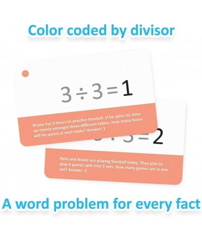 Division Math Flash Cards with Word Problems Includes 175 Self-Checking Cards All Facts 0-12 for Early Grade Teaching $23.55 ...