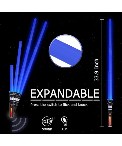 Lightup Saber 3 Packs 3 Colors LED Light Sword with Sound (Motion Sensitive) Extendable and Realistic Handle FX Lightup Saber...