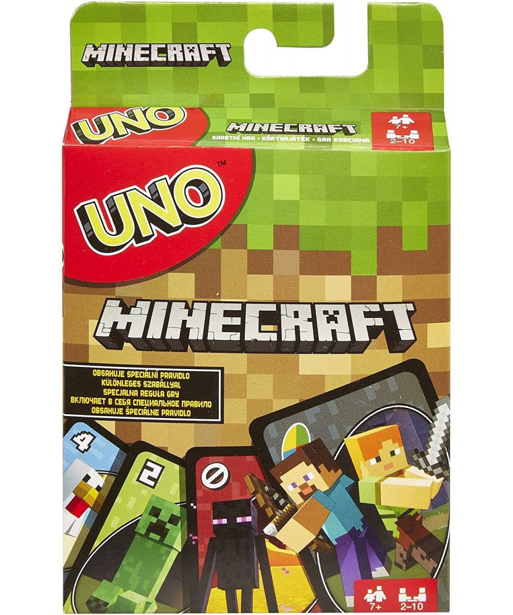 UNO Minecraft Card Game Videogame-Themed Collectors Deck 112 Cards With Character Images Gift For Fans Ages 7 Years Old & Up ...