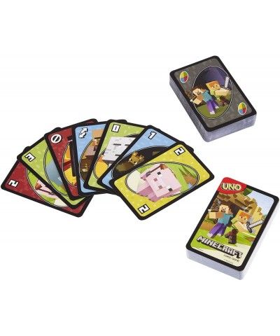 UNO Minecraft Card Game Videogame-Themed Collectors Deck 112 Cards With Character Images Gift For Fans Ages 7 Years Old & Up ...