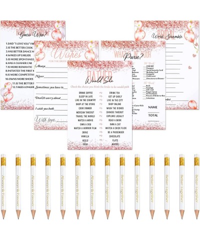 220 Pieces Bridal Shower Games Supplies 5 Sets (40 Cards Each) Wedding Games Cards and 20 Pieces Pencils Printed Words Editab...