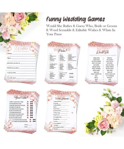 220 Pieces Bridal Shower Games Supplies 5 Sets (40 Cards Each) Wedding Games Cards and 20 Pieces Pencils Printed Words Editab...