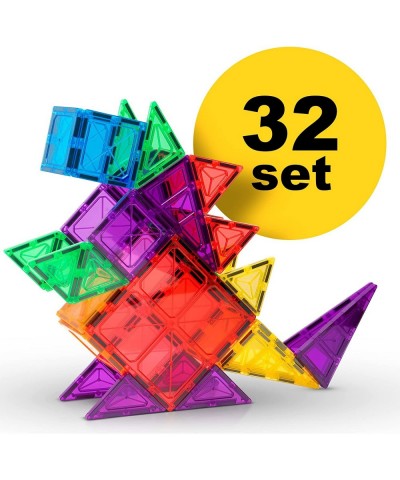 Magnetic Blocks Magnet Tiles for Kids 32 Pcs Set Magnetic Building Tiles for Ages 4-8 3-5 Educational Building Toys for Child...