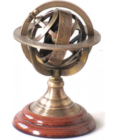 Nautical Collectible Home Decor Table Top 5" Zodiac Sphere Globe Solid Brass Armillary Sphere $45.29 Geographic Globes