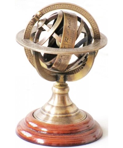 Nautical Collectible Home Decor Table Top 5" Zodiac Sphere Globe Solid Brass Armillary Sphere $45.29 Geographic Globes