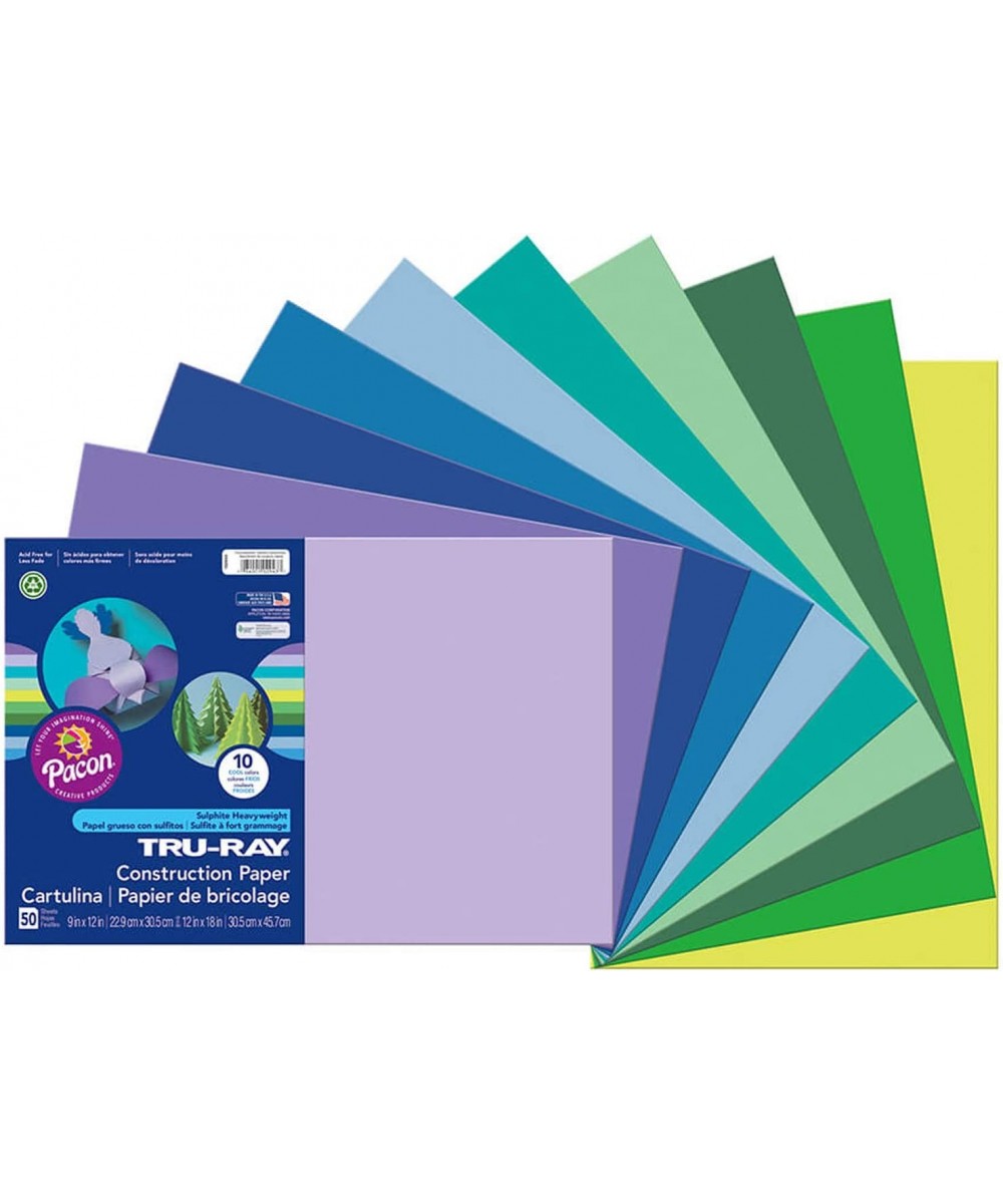 Heavyweight Construction Paper Cool Assorted Colors 12" x 18" 50 Sheets (102943) $21.75 Kids' Drawing & Writing Boards