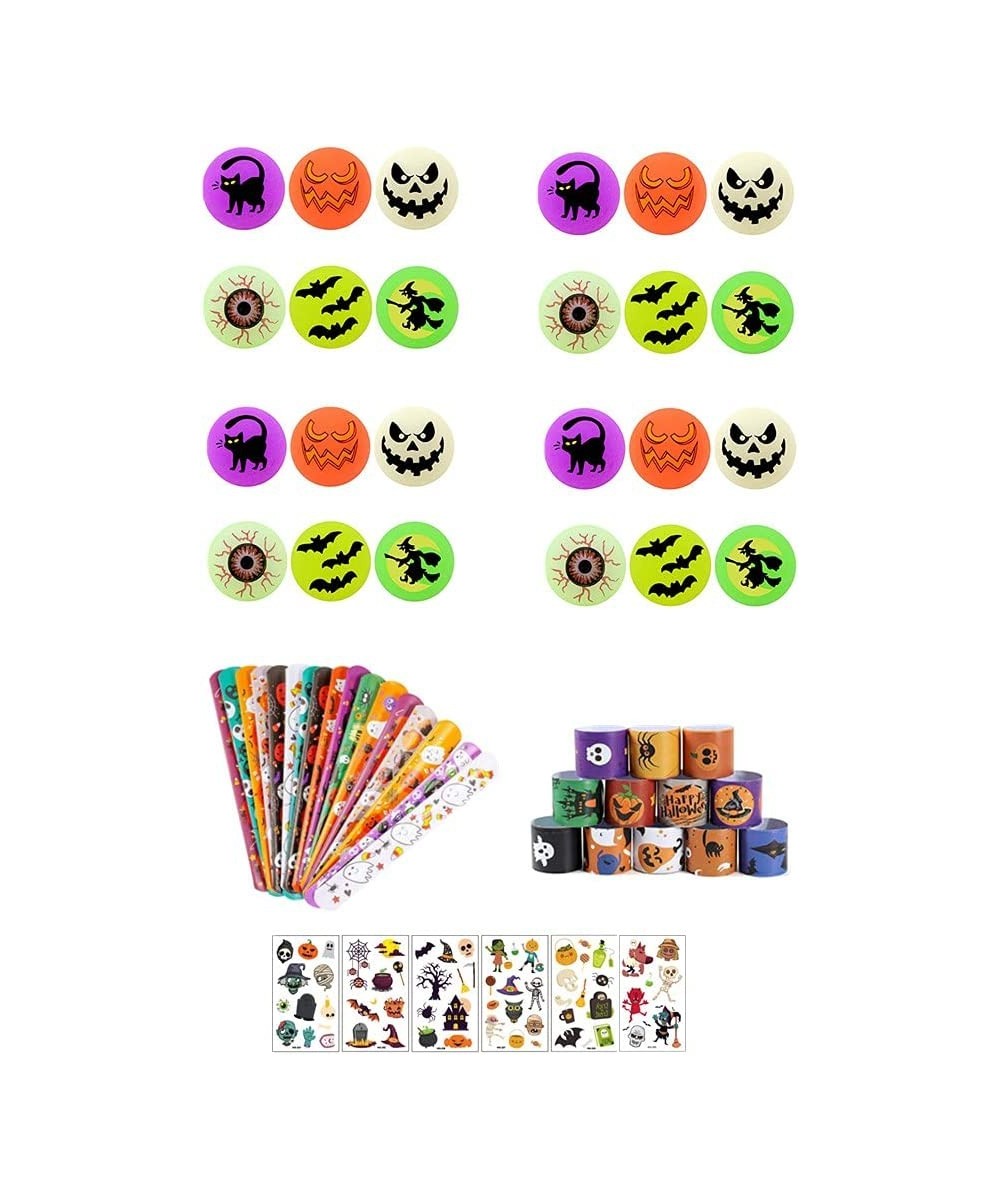 54 PCS Halloween Party Gift Supply Treat Bags Gifts Fillers Classroom Prizes School Game include 24PCS Halloween Glow 24PCS H...