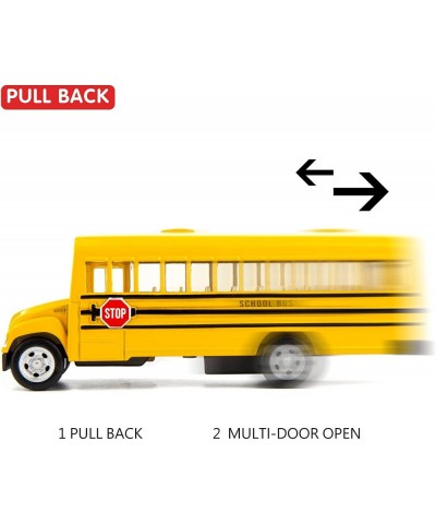 Diecast Yellow School Bus Toy Cars for Kids - 5 Inch Pull Back Car with Opening Doors and Rubber Tires $22.73 Kids' Play Buses