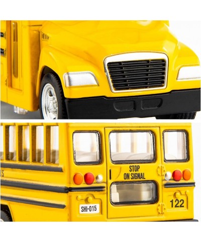 Diecast Yellow School Bus Toy Cars for Kids - 5 Inch Pull Back Car with Opening Doors and Rubber Tires $22.73 Kids' Play Buses