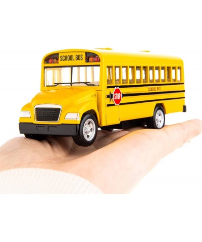 Diecast Yellow School Bus Toy Cars for Kids - 5 Inch Pull Back Car with Opening Doors and Rubber Tires $22.73 Kids' Play Buses