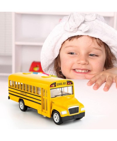 Diecast Yellow School Bus Toy Cars for Kids - 5 Inch Pull Back Car with Opening Doors and Rubber Tires $22.73 Kids' Play Buses