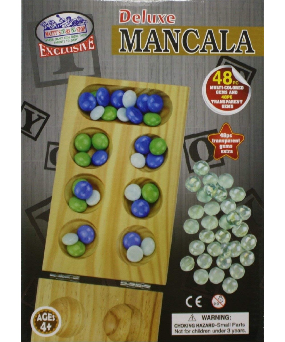 Deluxe Solid Wood Folding Mancala Game with 48 Multi-Colored Gems and 48 Clear Gems (96 Gems Total) $29.15 Board Games