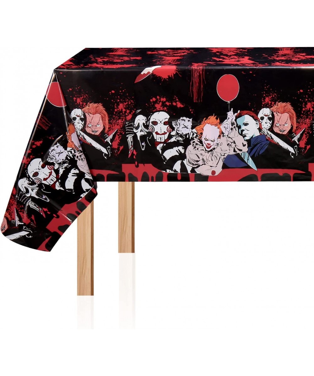 3 pcs Horror Movie Character Tablecloth for Halloween Scream Party Decorations Scary Bloody Tablecloth Size 108 ×54in for Hal...