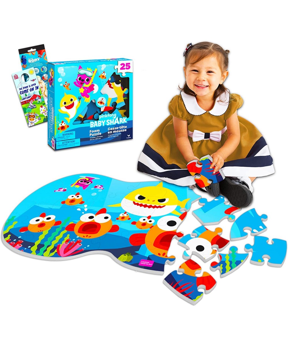 25-Piece Baby Shark Foam Floor Puzzle Bundle - Colorful Foam Puzzle with Stickers More (Baby Shark Jigsaw Puzzles for Kids) $...