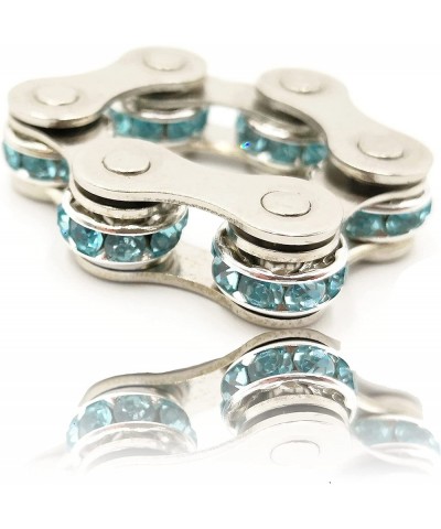 Bike Chain Fidget Toy Stainless Steel with Blue Artificial Crystal for ADHD Anxiety Adults 1 pc $15.79 Fidget Toys