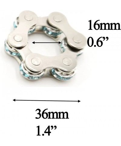 Bike Chain Fidget Toy Stainless Steel with Blue Artificial Crystal for ADHD Anxiety Adults 1 pc $15.79 Fidget Toys