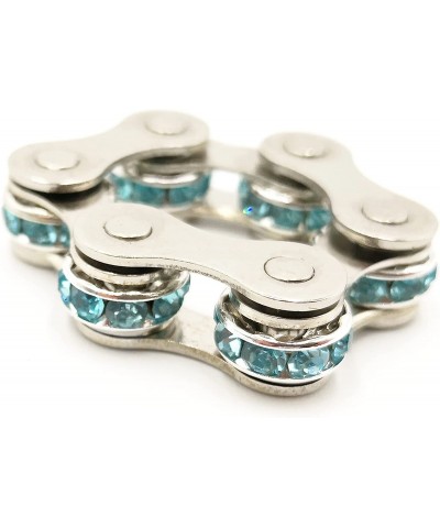 Bike Chain Fidget Toy Stainless Steel with Blue Artificial Crystal for ADHD Anxiety Adults 1 pc $15.79 Fidget Toys