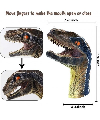 Velociraptor Dinosaur Hand Puppets Large Soft Rubber Realistic Dinosaur Action Figure Funny & Scared Dino Head Hand Puppets H...