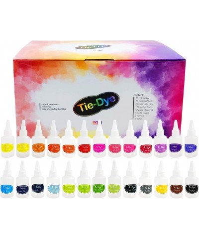 26 Color Tie Die Set Kit with Tie Dye Supplies for Kids and Adults Perfect for Party and Comes with Neon Colors Set Table Cov...