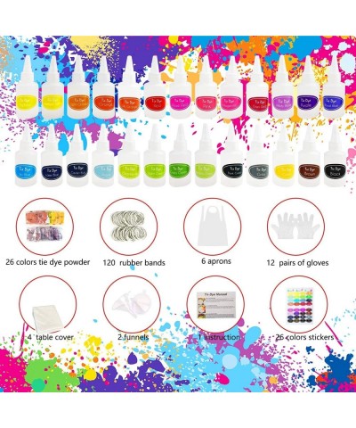 26 Color Tie Die Set Kit with Tie Dye Supplies for Kids and Adults Perfect for Party and Comes with Neon Colors Set Table Cov...