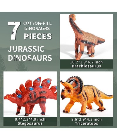 7 Pieces Dinosaur Toys for Kids Boys Toddlers 3-5 5-7 11" Large Soft T-Rex Triceratops Dinosaur Toys for Kids Boys Perfect Di...