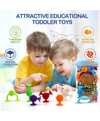 Suction Toys Bath Toy Set - 42 PCS Suction Silicone Construction Toys for Kids Baby Bathtub Sensory Toy Building Blocks Trave...