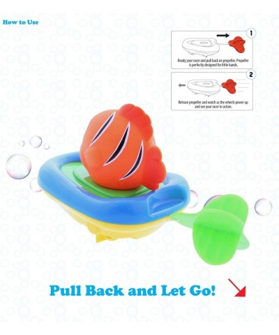 Boat Racer Buddy Fun Educational Bath Toy Finger Puppet Pull and Go Water Racing Sea Life Pal for Shower Pool Bathtub Swim Ha...