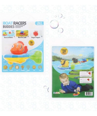 Boat Racer Buddy Fun Educational Bath Toy Finger Puppet Pull and Go Water Racing Sea Life Pal for Shower Pool Bathtub Swim Ha...