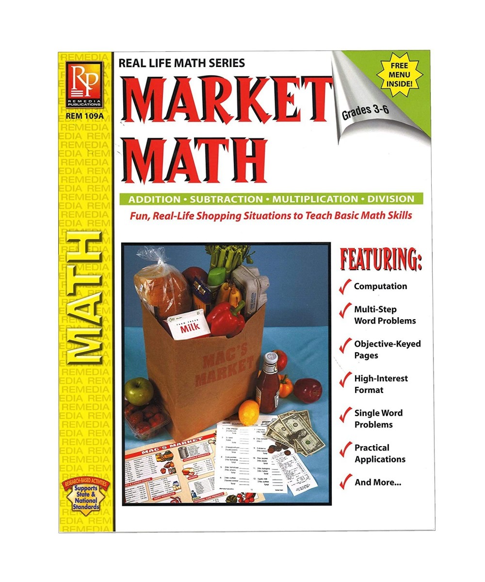 REM109A Market Math for Beginners Book Grade: 3 to 6 0.2" Height 8.4" Wide 10.3" Length $27.69 Early Development & Activity Toys