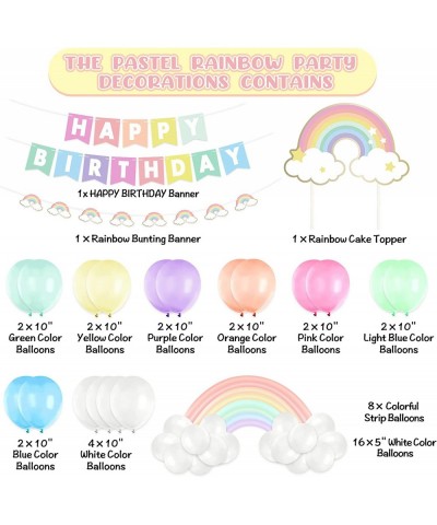 Pastel Rainbow Party Decoration Set Pastel Rainbow Themed Party Kit Happy Birthday Pastel Color Banner Rainbow Bridge Balloon...