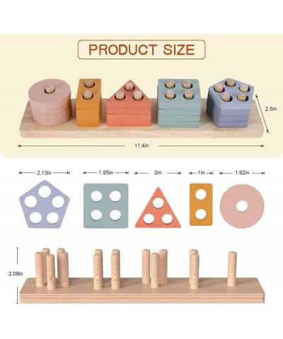 Montessori Toys for 1 2 Year Old Toddler Learning Educational Wooden Toys for 18+ Months Baby Boys and Girls Sorting Stacking...