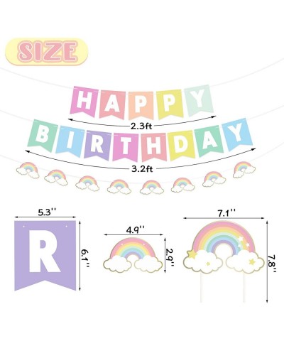 Pastel Rainbow Party Decoration Set Pastel Rainbow Themed Party Kit Happy Birthday Pastel Color Banner Rainbow Bridge Balloon...