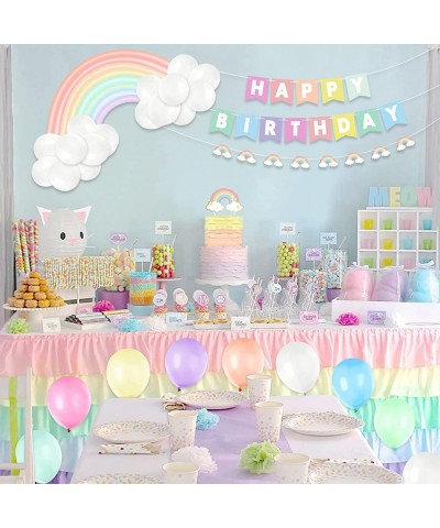 Pastel Rainbow Party Decoration Set Pastel Rainbow Themed Party Kit Happy Birthday Pastel Color Banner Rainbow Bridge Balloon...